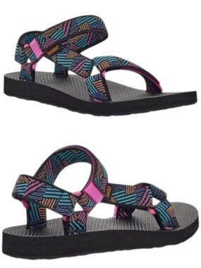 Teva Original Universal Sandal - Aztec Print in Pink and Turquoise - 11